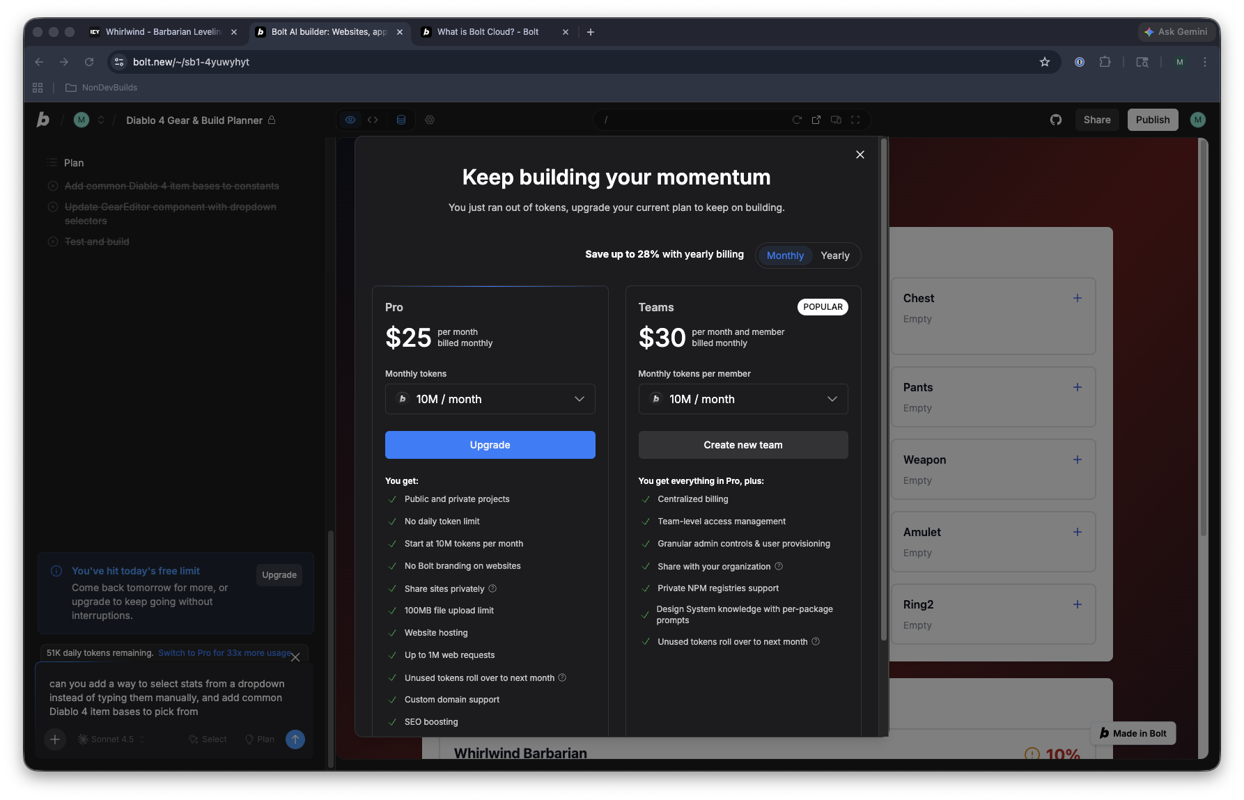 Daily limit reached — paywall modal