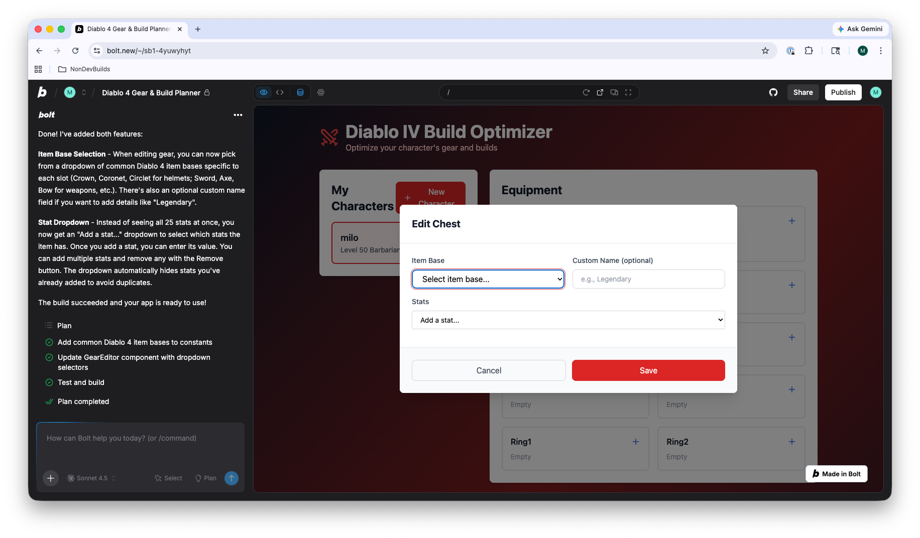 New gear editor with dropdowns instead of manual typing