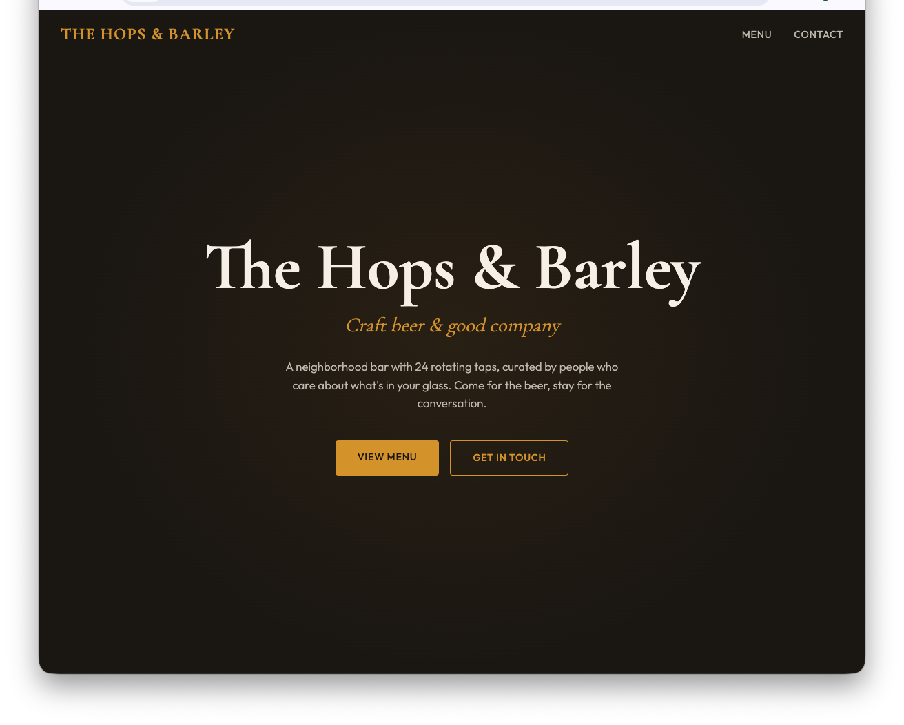 Claude Code's version of the same craft beer bar — nearly identical